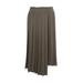 High Waist Asymmetric Pleated Midi Skirt