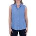 Ashley Sleeveless Chambray Button-up Shirt