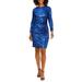 Ruched Sequin Long Sleeve Cocktail Dress