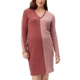 Colorblocked Long Sleeve Maternity Dress