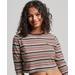 Organic Cotton Vintage Stripe Crop Long Sleeve Top