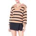 Stripe Cotton Zip Pullover