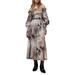 Lary Dionne Linen Silk Printed Dress