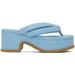 Blue Platform Thong Heeled Sandals