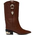 Burgundy Topstitch Cowboy Boots