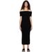 Toteme Black Off-shoulder Midi Dress