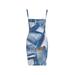 Denim Printed Square Neck Mini Dress