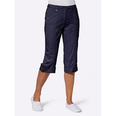 Caprihose CASUAL LOOKS, Damen, Gr. 38, Normalgrößen, blau (marine), 98% Baumwolle, 2% Elasthan, unifarben, 3/4-Länge, Hosen Image