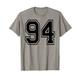 #94 nummeriertes College Sports Team schwarz vorne und hinten T-Shirt