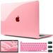 CISSOOK for MacBook Pro 13 Inch Case Pink Hard Shell Case with Keyboard Cover+ Screen Protector for MacBook Pro 13