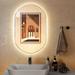 YFENGBO 32 x 20 Oval LED Wall Mirror Backlit Dimmable Bathroom Wall Mounted Mirror w/ 3-Color Lights & Smart Touch Switch Lighted Vanity Makeup Mirror w/Memory