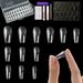 240 Pieces Nail Tips 12 Sizes Full Cover False Nail Tips Coffin Long Artificial False Nail With Box With Tool Set For Nail Studios And Nail Art For Ladies GirlsFrosted