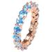 Biweutydys Hip Hop Rings Couple Style Loyal Style Sea Blue Zircon Ring Makeup Gag Organizer