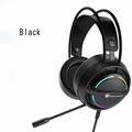 Headset gaming headset with mic wired microphone 7.1 channel gaming headset Black