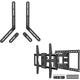 YINCHEN Full Motion TV Wall Mount and Soundbar Bracket Bundle TV Wall Mount with Sliding Design Max VESA 800x400mm and 132 LBS Sound Bar Mount for Mounting Above or Under TV Up to 22 LBS