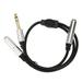 6.35mm to Dual 6.35mm Y Splitter Cable Professional 1/4 Inch Stereo Cable for Amplifier Microphone Speaker