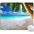 Beach Mouse Pad Coconut Trees Design Mouse Pad Nature Mousepads Custom Gaming Mouse Pads Non-Slip Rubber MousePads for Computers Laptop Office