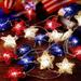 Independence Day String Lights Decorations Rattan Stars Patriotic Lights Battery Operated LED String Lights Outdoor Light For Memorial Day 4Th of July Decorations Home Decor