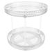 Double Layer Cosmetic Rack Perfume Organizer Kitchen Rotating Vanity Table Dresser The Pet