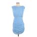 Forever 21 Casual Dress - Mini Crew Neck Sleeveless: Blue Solid Dresses - Women's Size Medium