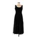 Alex Evenings Cocktail Dress - Midi Scoop Neck Sleeveless: Black Solid Dresses - Women's Size 6