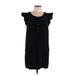 MICHAEL Michael Kors Casual Dress - Shift Scoop Neck Short sleeves: Black Solid Dresses - Women's Size Large