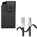 Case Belt Clip w USB Cable for iPhone XS/X - Leather Swivel Holster Vertical Cover 6ft Flat Charger Cord Power Wire for iPhone XS/X