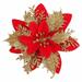 olkpmnmk Artificial Flowers Gifts For Women 16Pcs 5.5in Tree Decorations Artificial Gold Red Flowers Decorations Glitter Tree Ornaments Room Decor