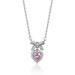 Love Heart Bow Knot Pink Cubic Zirconia Pendant Necklace For Girl I0J2âœ¨ P6A9