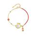 2024 Chinese New Year of Dragon Red String Handwoven Bracelet Lucky Dragon Red String Bracelet Feng Shui Dragon Charm Rope Adjustable Bracelet for Women Girls Jewelry E0C3