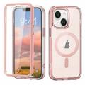 Casesuit Magnetic Titanium for iPhone 14 Plus 6.7 Phone Case 360 Degree Double-Sided Protection and Compatible with Mag Safe Titanium Metal Frame Back Phone Case for iPhone 14 Plus 6.7 Pink