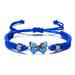 Simple Braided String Bracelet For Women Blue Butterfly Gift Girls V1J3