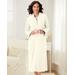 Blair Women's Velour Ruffle-Trim Zip Robe - White - XL - Misses