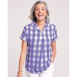 Blair Women's Plaid Gauze Dolman Shirt - Purple - S - Misses