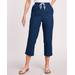 Blair Women's Linen Blend Crop Capris - Blue - L - Misses