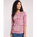 Blair Women's Essential Knit Three Quarter Sleeve Henley - Red - L - Misses