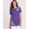 Blair Women's Short-Sleeve Square-Neck Anytime Tunic - Purple - 3XL - Womens