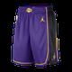 Los Angeles Lakers Statement Edition Men's Jordan Dri-FIT NBA Swingman Basketball Shorts - Purple - Polyester