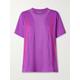 adidas by Stella McCartney - Truepace Oversized Printed Stretch Recycled-mesh T-shirt - Purple