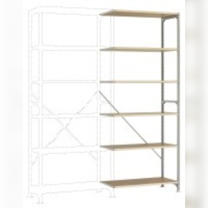 Leichtes Fachboden-Steckregal Anbauregal mit 6 Holzverbundböden, HxBxT = 2500 x 1000 x 400 mm Image