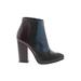 Rachel Comey Ankle Boots: Chelsea Boots Chunky Heel Minimalist Burgundy Shoes - Women's Size 7 1/2 - Almond Toe