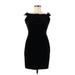 French Connection Cocktail Dress - Mini High Neck Sleeveless: Black Solid Dresses - Women's Size 8