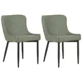 Beliani Set Of 2 Dining Chairs Green Everly