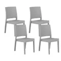 Beliani Set Of 4 Garden Dining Chairs Light Grey Fossano