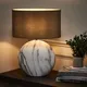 Dibor French Style Large Marble Effect Table Lamp With Shade Bedside Table Nightstand Home Office Desk Light