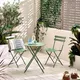 Furniturebox Uk Cabo Outdoor 2 Seat Bistro Set - Green Metal Garden Bistro Table & Chairs - Folding Garden Table Set