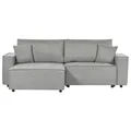 Beliani Right Hand Fabric Corner Sofa Bed With Storage Grey Karila