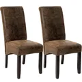 Tectake Dining Chairs With Ergonomic Seat Shape - Dining Room Chairs Kitchen Chairs - Antique Brown