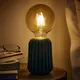 Dibor Contemporary Style Ceramic Base Table Lamp Dark Green Bedside Table Nightstand Home Office Bedroom Study Living Room Desk Light