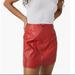 Free People Skirts | Free People Red Layla Faux Leather Miniskirt | Color: Red | Size: 10